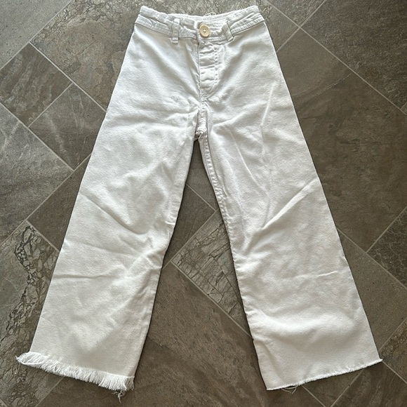 Zara relaxed,fit wide leg baggy, jeans, 8 girls, white, no stains, rips or tears - Picture 1 of 7